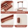 Contrast Color 3 Piece Luggage Set Hardside Spinner Suitcase With Tsa Lock 20" 24' 28" Available - Brown / Beige - Image 3