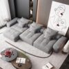Modern Oversized Modular Sectional Sofa, Sparkling Fabric Soft Cushion Sofa With 6 Pillows, 6 Pieces Diy Combination Tufted Sofa, No Assembly Required - Gray - Image 9