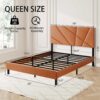 Vintage Queen Size Metal Bed Frame With Under Bed Storage And No Box Spring Required - Antique Brown - Image 7