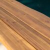 Dione Outdoor Industrial Acacia Wood Bar Set With Metal Frame And Slat Paneling - Brown - Image 5