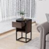 Armando Living Room Side Cabinet, Corner Cabinet, Bedroom Night Stand - Dark Brown / Black - Image 3