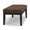Lacey - Tufted Ottoman Bench - Distressed Chestnut Brown - Image 3
