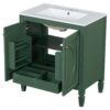 30" Bathroom Vanity With Sink, 2 Doors With Shelf, Soft Close Door Hinges, Vintage Style - Green - Image 17