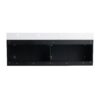 Modern Wall Mounted Bathroom Vanity With Double Resin Sink And Storage Rack - Black Chestnut - Image 16