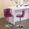 Swivel Velvet Barstools, Adjusatble Seat Height 1712PP (Set of 2) - Purple - Image 20