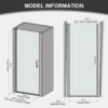 Semi-Frameless Pivot Shower Door In Chrome With Clear Glass - Chrome - Image 3
