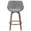 Fabrico - Mid-Century Modern Counter Stool - Walnut / Gray - Image 4