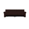 Pull Out Sofa Bed, 3 In 1 Faux Leather Convertible Sleeper Sofa With Nailhead Trim & Rolled Arm Multifunctional Sofa Bed For Living Room - Dark Brown - Image 12
