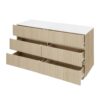 Fluted 6 Drawers Dresser, Double Dresser Chest Of Drawers, Modern Chest Of Drawers With LED, Drawer Organizer For Bedroom, Living Room, Hallway - Natural - Image 18