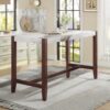 Counter Height Bar Table, Faux Marble Dining Table For Kitchen, Living Room, Or Balcony - White - Image 3