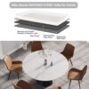59.05" Modern Artificial Stone Round Carbon Steel Base Dining Table - White / Black - Image 5