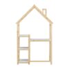 House-Shaped Wooden Writing Desk, Kids Study Table, Bookshelf & Toy Storage - Natural - Image 14