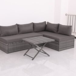 Patio Sofa With Cushions - Gray