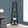 Bookshelf, Bookcase, Etagere, Corner, 5 Tier, For Office, Versatile Placement - Gray - Image 3