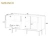 Modern Elegant 4 Door Sideboard Gold Metal Handle Buffet Cabinet For Dining Room, Living Room, Bedroom, Hallway - Black - Image 4