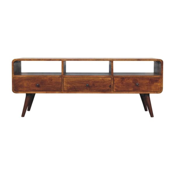 Trio Curved Media Unit - Antique Bronze