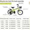Fkznpj - 18" Sporty Kids Bike With Training Wheels And Stand Adjustable Saddle Suitable For Boys And Girls Aged 5 - 10 Years Tall Height 39 - 49" Available In A Variety Of Colors - Green - Image 7
