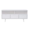 Mid-Century Modern Minimalist 3 Drawer Corner TV Stand For TVs Up To 58 - White - Image 3
