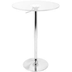 Clear - Adjustable Contemporary Bar Table - Clear