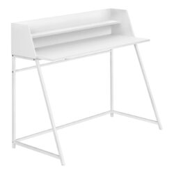 Computer Desk For Home Office, Laptop, Storage Shelves, Contemporary Convenient Design - White