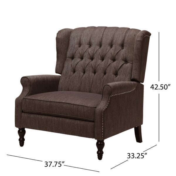Dunham - Contemporary Fabric Tufted Oversized Pushback Recliner - Brown