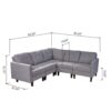 5 Piece Upholstered Sectional Sofa - Gray - Image 7