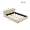 Queen Size Upholstered Platform Bed With Thick, Grounded Bed With Solid Frame - Beige - Image 9