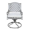 Outdoor Aluminum Swivel Rocker Dining Chairs With Cushions (Set of 2) - Golden Gauze - Image 5