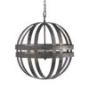 4 Light Galvanized Chandelier, Hanging Light Fixture With Adjustable Chain For Kitchen, Bulb Not Included - Gray - Image 9