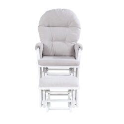 Madison - Glider & Ottoman - White / Gray