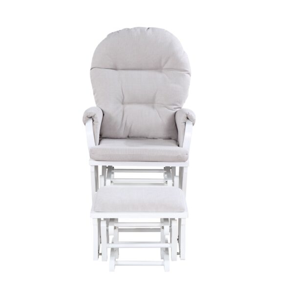 Madison - Glider & Ottoman - White / Gray