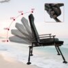 Camping Lounge Chair, Portable Folding Reclining Camping With Adjustable Backrest For Indoor And Outdoor Camping Beach Hiking Fishing - Green / Black - Image 9