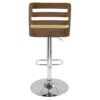 Trevi - Mid-Century Modern Adjustable Barstool With Swivel - Walnut / Green - Image 4