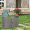 Garbage Bin Shed Stores 2 Trash Cans Metal Outdoor Bin Shed For Garbage Storage, Stainless Galvanized Steel, Bin Shed For Garden Yard Lawn - Gray - Image 4
