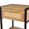 15.74" Rattan End Table With Drawer, Modern Nightstand, Metal Legs, Side Table For Living Room, Bedroom - Natural - Image 9