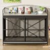 Heavy Duty Large Dog Crate Furniture For Large Medium Dog, Farmhouse Wooden Dog Kennel Indoor End Table, Decorative Pet House For Large Dogs - Gray - Image 4