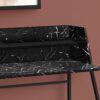 Computer Desk For Home Office, Laptop, Storage Shelves, Marble Look Modern Design - Black - Image 2