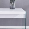 Elegant And Clear Tempered Glass Coffee Table With Storage - White - Image 11