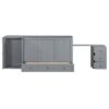Queen Size Murphy Bed With USB Port, Large Drawer, And Wardrobe / Desk Combo Versatile Cabinet Bed - Gray - Image 7