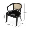 Elegant Dining Chair (Set of 2) With Cane Web Backrests And Velvet Upholstery - Black - Image 3
