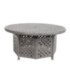 5 Piece Cast Aluminum Chat Fire Pit Set With Cushion - Gray Ash - Image 4
