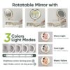 Makeup Vanity Desk With Round Mirror And Lights, 2 In 1 Nightstand, Dressing Table With A Chair - Antique White - Image 7