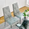 Modern Light Luxury Dining Chair With Electroplated Chair Legs (Set of 2) - Gray - Image 10