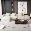 Modern Oversized Modular Sectional Sofa, Sparkling Chenille Fabric Soft Cushion Sofa With 6 Pillows, 6 Pieces Diy Combination Tufted Sofa, No Assembly Required - Beige - Image 13