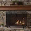 Thayer - Single Panel Iron Fireplace Screen With Geometric Pattern - Black - Image 2