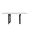70.87" Modern Artificial Stone White Straight Edge Black Metal Leg Dining Table - White / Black - Image 3
