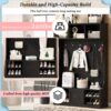 Hall Tree With 6 Hooks, Coat Hanger, Entryway Bench, 3 In 1 Design, A Spacious Drawer For Entrance, Living Room - Black - Image 6
