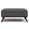 Owen - Extra Large Square Coffee Table Storage Ottoman - Gray - Image 2