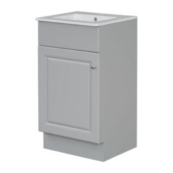 Bathroom Vanity With Sink, Vanity Cabinet With Door Shelf And Adjustable Shelf - Gray