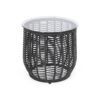 Arias - Boho Side Table With Tempered Glass Top And Rattan Wrap - Black - Image 6